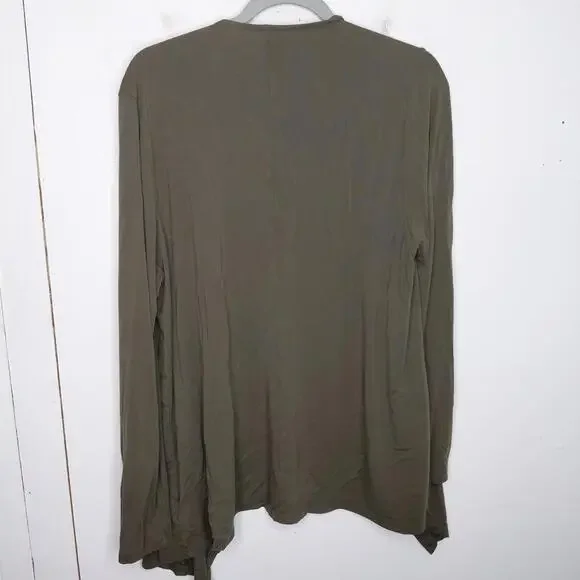 Torrid Cardigan Womens 1X Olive Super Soft Knit Open Office Modest Work - Picture 2 of 8